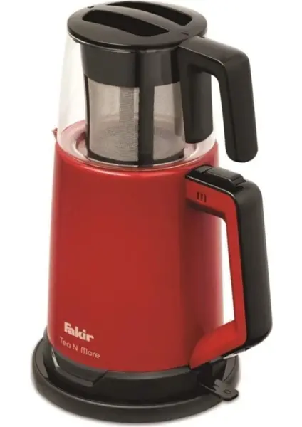 Fakir Tea N More Çay Makinesi – 1,7 L Su Isıtıcı, 0,7 L Cam Demlik, Kırmızı, Çift Demlikli ve Otomatik Kapanma Özellikli